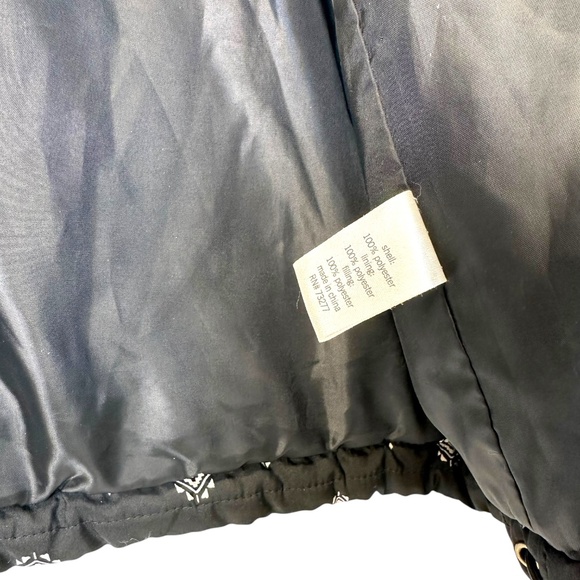 Sonoma Black & White Womens Puffer Jacket XS Drawstring Waist - Picture 3 of 5